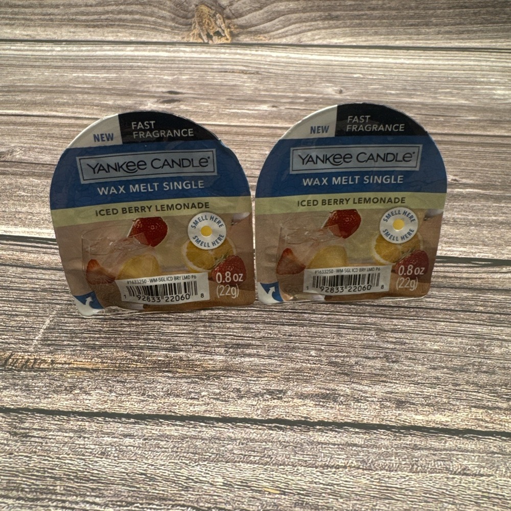 Yankee Candle Iced Berry Lemonade Wax Melts .8oz (Lot of 2)